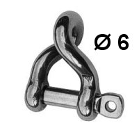 Schäkel Edelstahl gedreht einfach 6mm