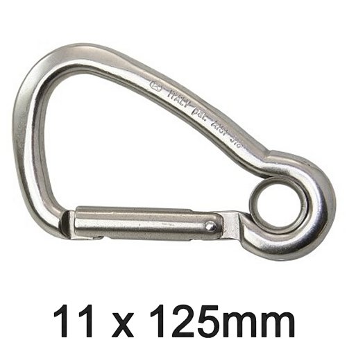Karabinerhaken asymmetrisch mit Kausch 11x125