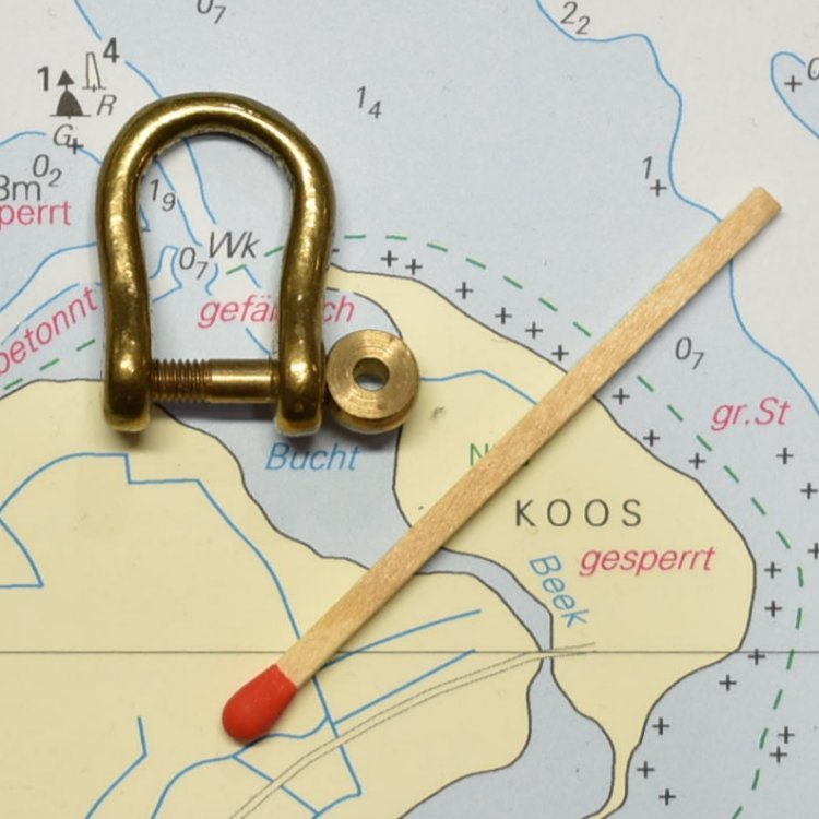 Schäkel geschweift Messing 3mm