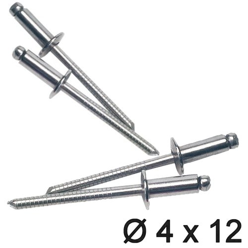 Popniete 4mm Edelstahl 12mm
