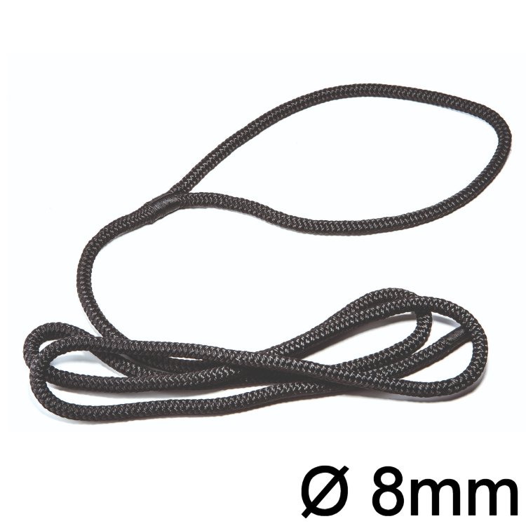 Fenderleine geflochten mit Auge 8mm schwarz