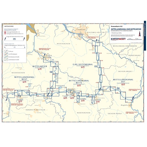 Sportbootkarten Binnen 6 - Mittellandkanal und Mittelweser