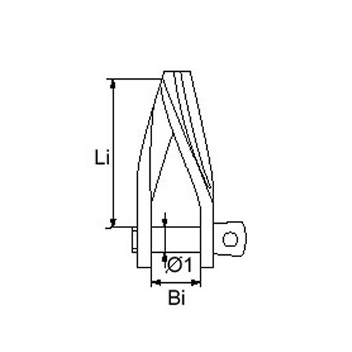 Flachschraubschäkel Edelstahl gedreht 6mm