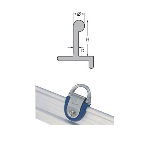 Wichard Auge für Fußreling asymmetrisch