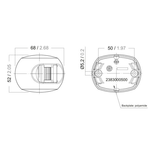 Aqua Signal Serie 34 Hecklaterne LED schwarzes Gehäuse