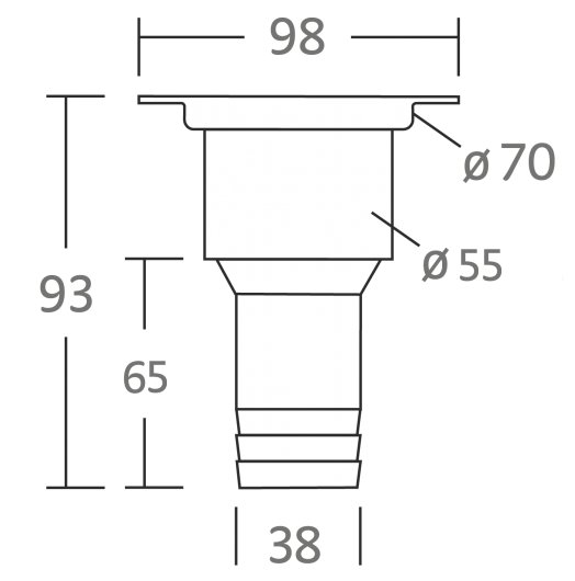 Niro Petersen Fäkalienabsaugstutzen 1 1/2 Zoll
