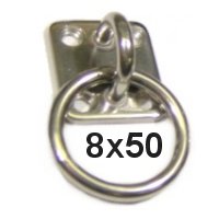 Augplatte mit Anlegering 8x50