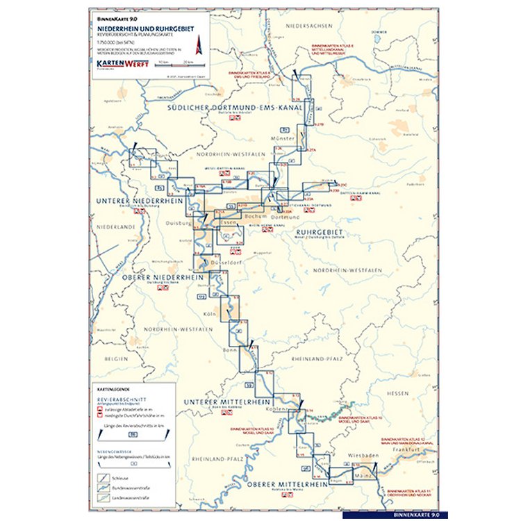 Sportbootkarten Binnen 9 - Niederrhein und Ruhrgebiet