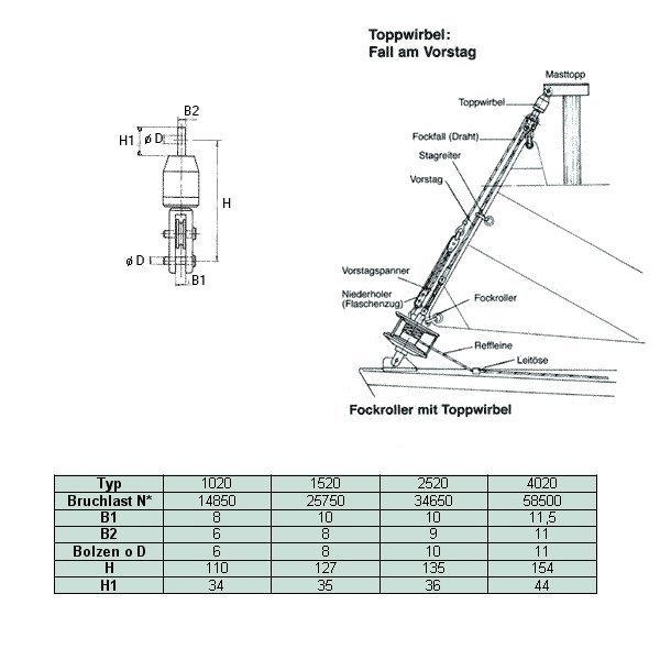 Top-Reff Toppwirbel mit Fallscheibe B 6mm TR 1020