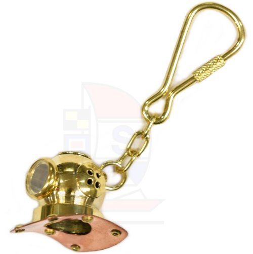 Schlüsselanhänger Messing Taucherhelm
