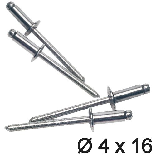 Popniete 4mm Edelstahl 16mm