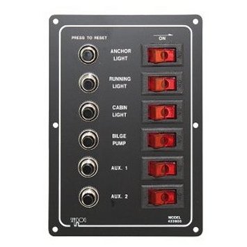 Schalterpaneel 6-fach vertikal 20A-Automaten