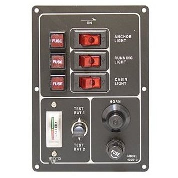 Schalterpaneel 3-fach vertikal 30A mit Signalhornschalter