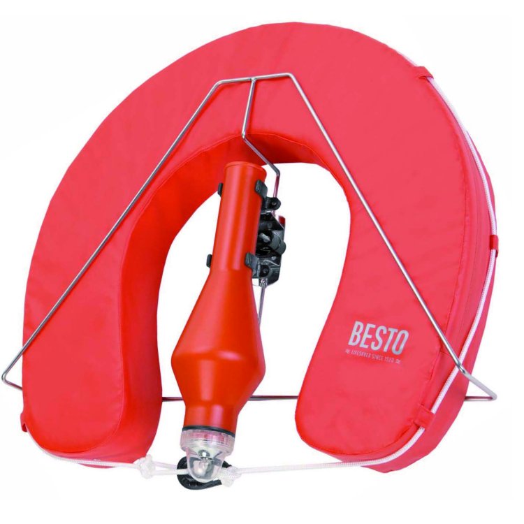 Besto Hufeisenring mit Halterung und Signalboje orange