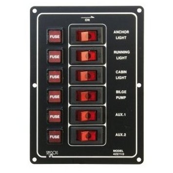 Schalterpaneel 6-fach vertikal 30A