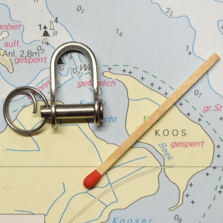 Schäkel flach mit Splintring 4mm