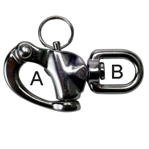 Schnappschäkel mit Wirbelauge 70mm