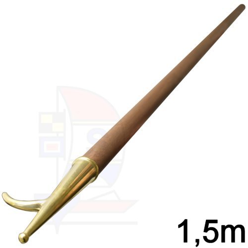 Bootshaken Holz 1,5m Messing
