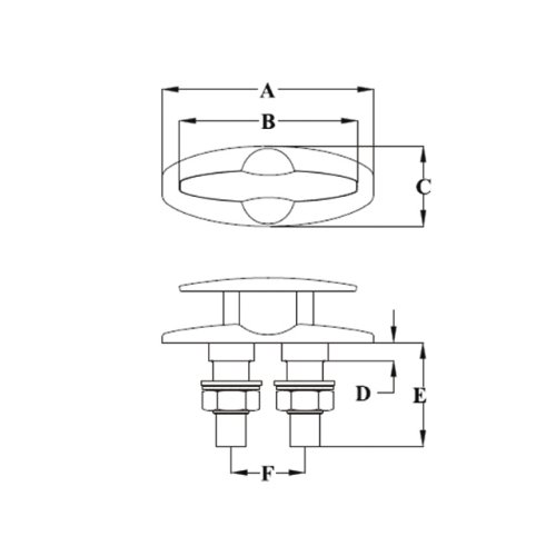 Versenkbare Klampe Edelstahl 132