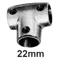 Relingsbeschlag T-Stück 90 Edelstahl 22