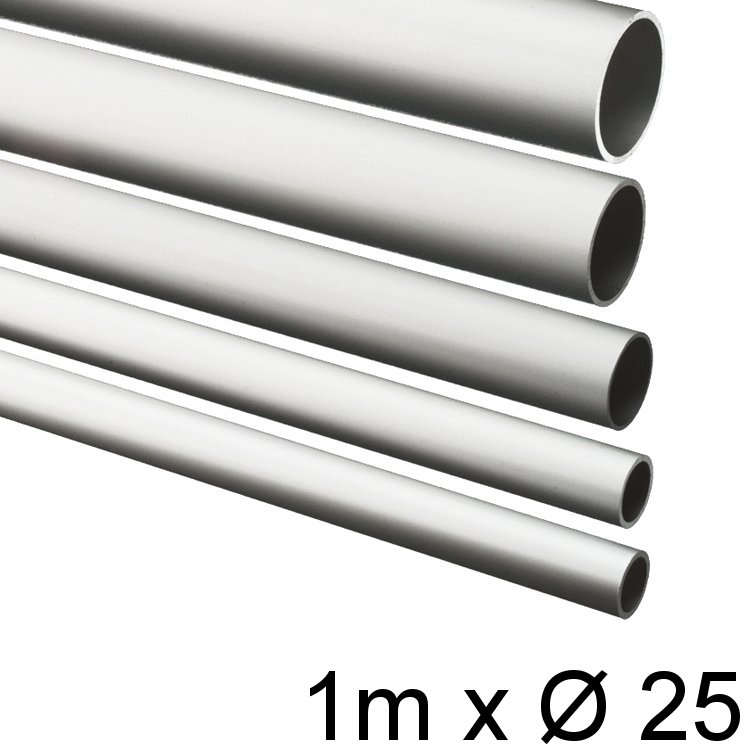 Alu-Rohr 1m x 25x2,0mm silber eloxiert