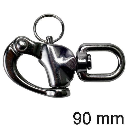 Schnappschäkel mit Wirbelauge 90mm