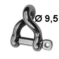 Schäkel Edelstahl gedreht einfach 9,5mm