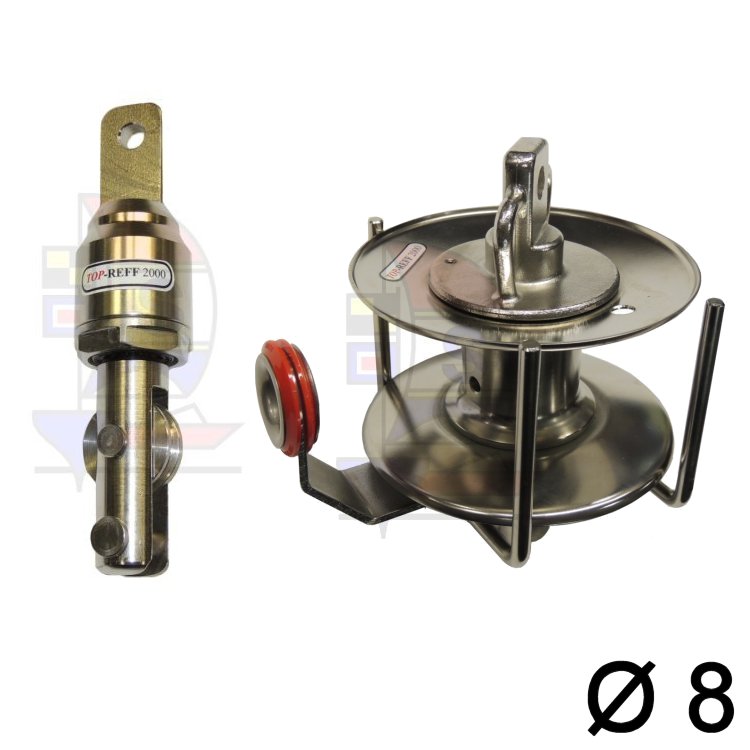 Top-Reff Set Toppwirbel mit Fallscheibe + Fockroller 8mm