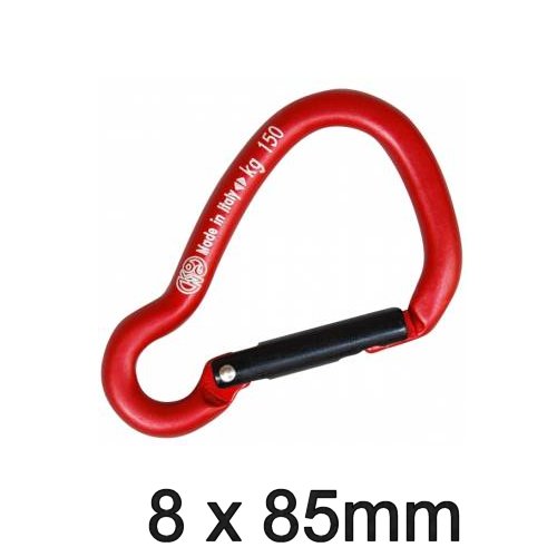 Karabinerhaken Alu asymmetrisch bunt 8 x 85mm