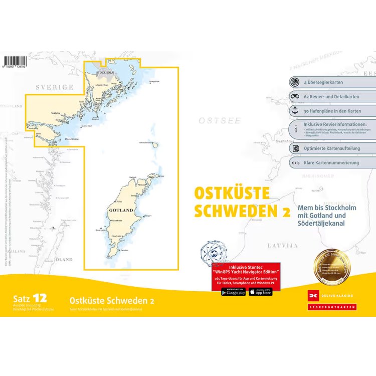 Sportbootkarten Satz 12: Ostküste Schweden 2