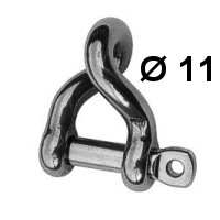 Schäkel Edelstahl gedreht einfach 11mm