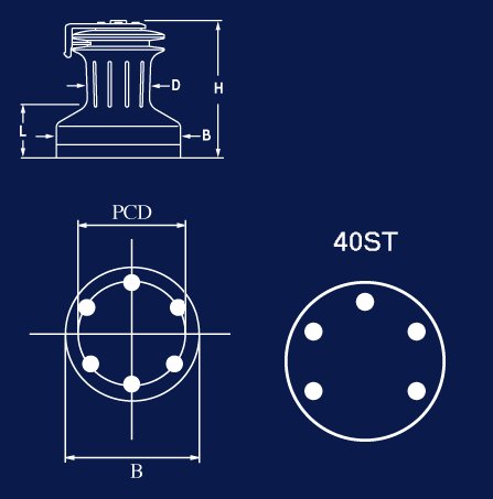 Andersen 2-Gang Schotwinde Nr. 40ST (FS) Edelstahl