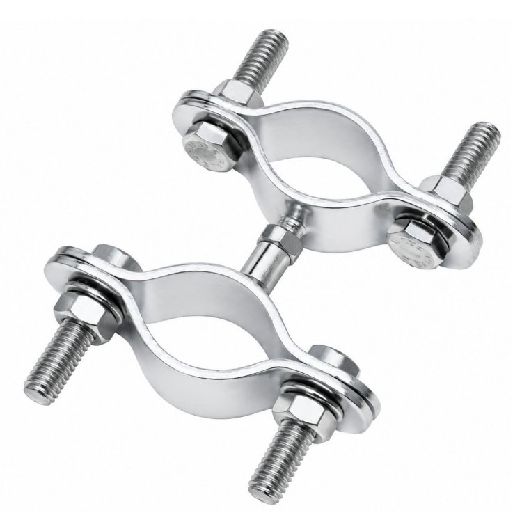 Prasolux Doppelrohrschelle Edelstahl 20/30 Fix
