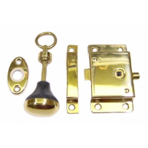 Türschloss mit Drehknauf Messing