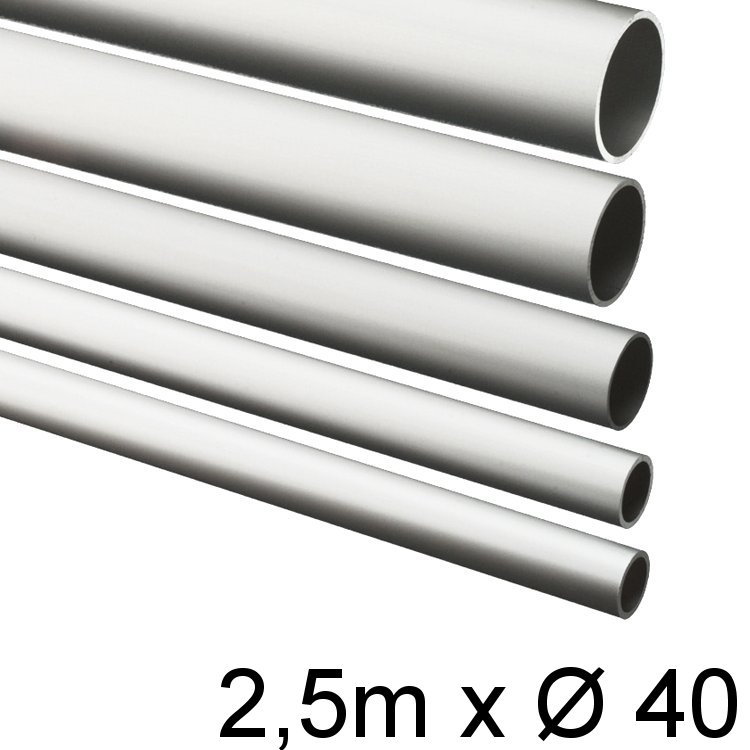 Alu-Rohr 2,5m x 40x2,0mm silber eloxiert