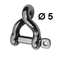 Schäkel Edelstahl gedreht einfach 5mm