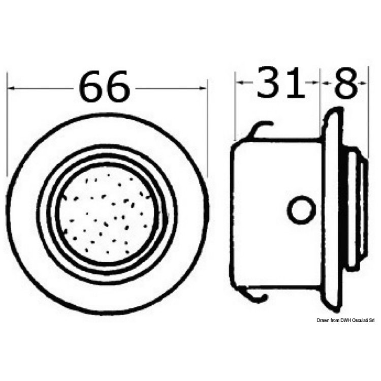 Messing Einbaulampe 66mm
