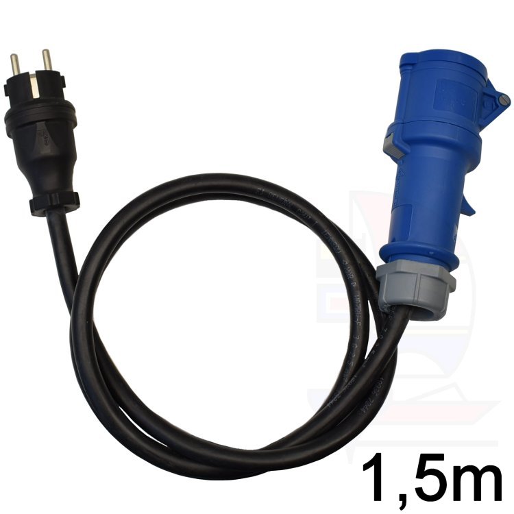 CEE Adapterkabel 1,5m Typ Schuko/CEE