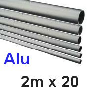 Alu-Rohr 2m x 20x2,0mm silber eloxiert