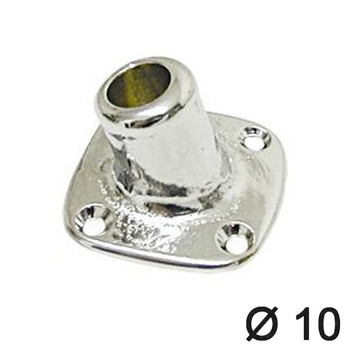 Flaggenstockhalter 10 MS verchromt quadratisch