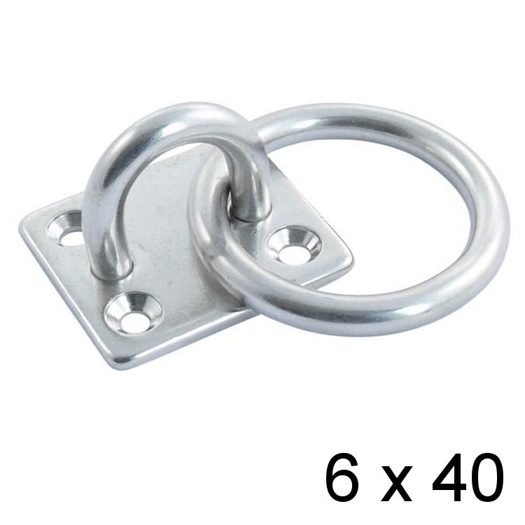 Augplatte mit Anlegering 6x40