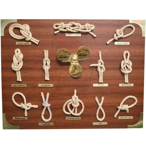 Knotentafel Schraube 43x33cm Messing-Ecken