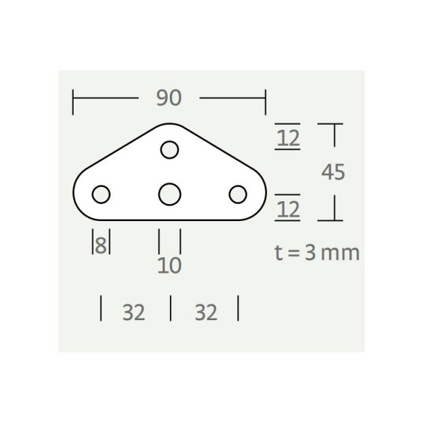Niro Petersen Achterstagblech 90mm