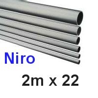 Niro-Rohr 2m x 22x1,5mm