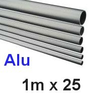 Alu-Rohr 1m x 25x2,0mm silber eloxiert